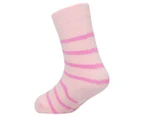 Bonds Toddler/Kids' Stay On Crew Socks 3-Pack - Pink/Grey/White