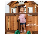 Lifespan Kids Backyard Discovery Echo Heights 2.3m Cubby House w/ Slide - Natural/Green/White