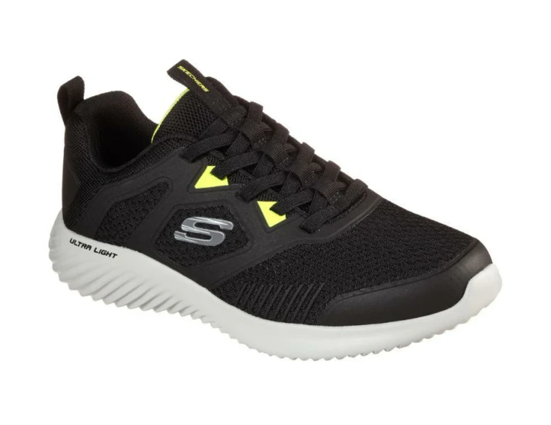 Mens Skechers Bounder - High Degree Black Lace Up Active Shoes - Black