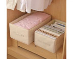 Fufu Wardrobe Organizer Washable Foldable Fabric Large Capacity Wardrobe Drawer for Bedroom-Beige-L