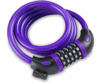 Bike Lock with 5-Digit Code Bicycle Lock Combination Cable Lock Lightweight-Purple