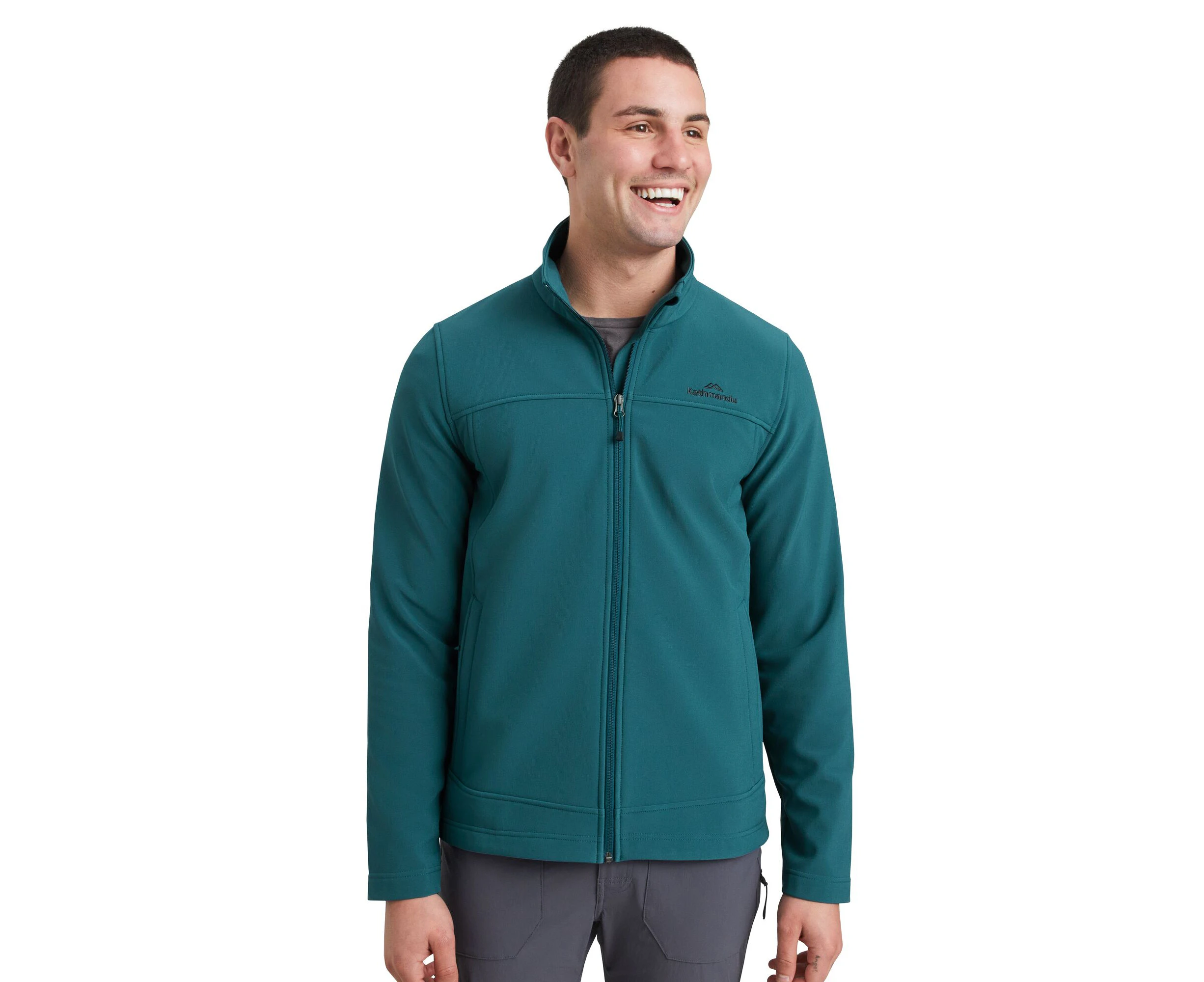 Kathmandu Arbury Mens Wind Resistant Water Repellent Softshell Jacket v4  Men's  Basic Jacket - Green Deep Lagoon