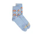 Kathmandu MerinoLINK Federate Socks  Men's - Blue Ripple Rainbow Print