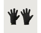Kathmandu Fyfe Men's Women's Wool Blend Fleece Lined Warm Winter Gloves  Unisex - Black on Black