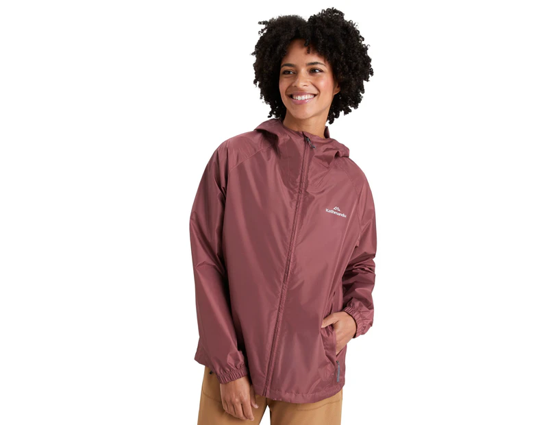 Kathmandu Pocket-it Women's Two Layer Rain Jacket  Rain Coat - Pink Bliss