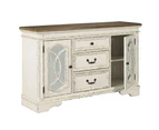 Realyn Indoor Timber Buffet Sideboard Server In Distressed White - Buffets