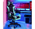 Furb Gaming Chair Racing Recliner Footrest Executive Office Chair Lumbar Support With Headrest Cyan