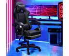 Furb Gaming Chair Racing Recliner Footrest Executive Office Chair Lumbar Support With Headrest Black