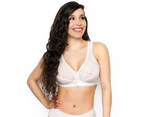 Exquisite Form Front Close Wireless Lace Posture Bra in White