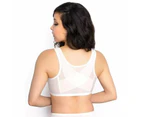 Exquisite Form Front Close Wireless Lace Posture Bra in White