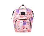 Cute Colourful Multifunctional Backpack Nappy Bag - Pink