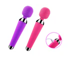 Leiou Super Powerful Rechargeable Clit Vibrator Massager Wand Adult Sex Toy for Women-Purple