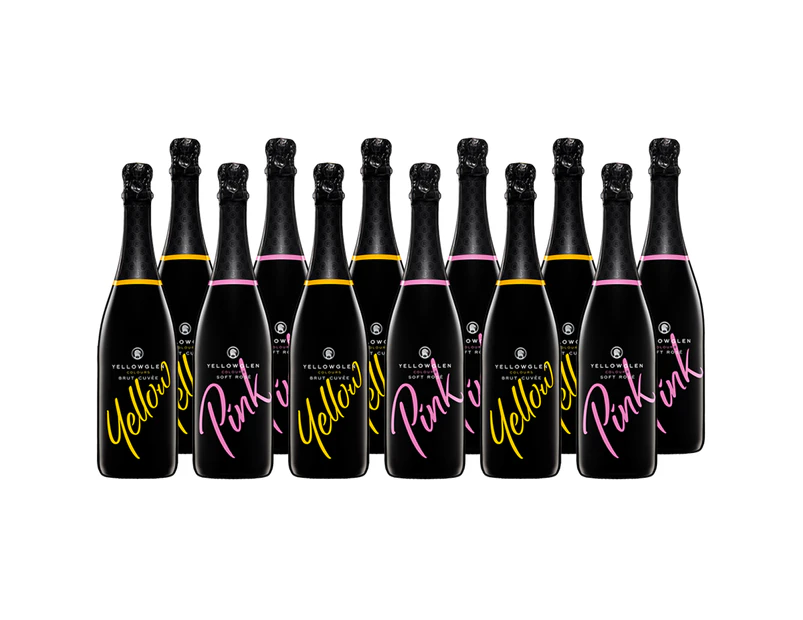 Sparkling Wine Budget Dozen Case Yellow And Pink Yellowglen - 12 Bottles