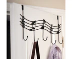Fufu Hanger Hook Musical Note Style Space-saving Wrought Iron Clothes Hanging Rack Supplies for Dorm-White