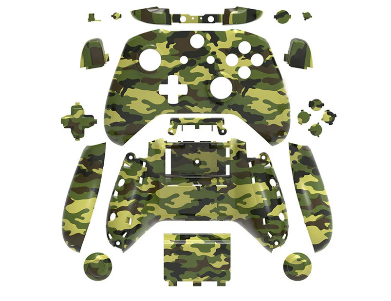 Green camouflage-Complete Protection Case Housing Replacement Parts For Xbox One Wireless Controller Key Change