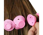 40pcs Set No Heat Hair Curlers Clip DIY Magic Silicone Soft Rollers Care Heatless - Pink