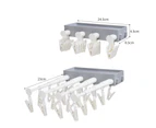 Fufu Telescopic Rods Space-saving Drying Rack Storage Function Punch Free Clips Folding Clothes Dryer Home Supplies -White
