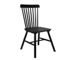 Set of 2 Dining Chairs Side Chair Replica Kitchen Wood Furniture Black