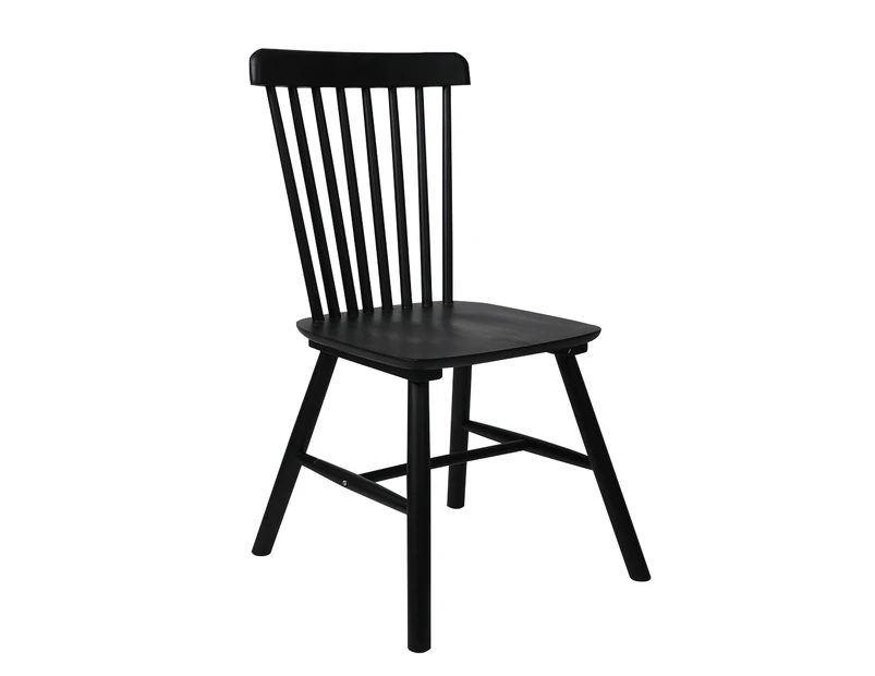 Set of 2 Dining Chairs Side Chair Replica Kitchen Wood Furniture Black