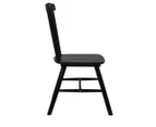 Set of 2 Dining Chairs Side Chair Replica Kitchen Wood Furniture Black