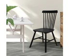 Set of 2 Dining Chairs Side Chair Replica Kitchen Wood Furniture Black