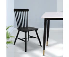 Set of 2 Dining Chairs Side Chair Replica Kitchen Wood Furniture Black