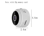 Wireless Mini Camera, WiFi Wireless Camera 1080P Small Home Security Cameras with 32G SD Card, for Car Home Outdoor Security-White