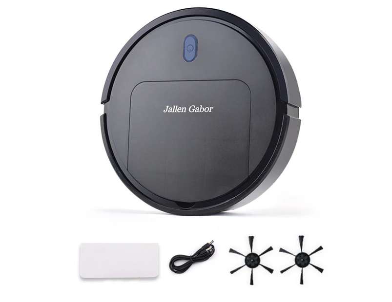 Smart Robot Cleaner 3-in-1 Vacuum and Mop Features Hardwood and Tile Floors - Black
