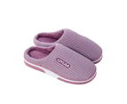 Women Winter Plush Slippers Thick Sole Warm Shoes Home Slippers-Purple