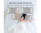 Satin Pillowcase, Silk Pillowcase For Hair And Skin, Pillow Cases For Sleeping Set Of 2  (Dark Grey, 50*75cm)