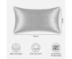 Satin Pillowcase, Silk Pillowcase For Hair And Skin, Pillow Cases For Sleeping Set Of 2  (Dark Grey, 50*75cm)