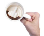 White Ceramic Mug，Ceramic Mug With Surprise Effect - White Finger Design - Gadget Coffee Mug As A Gift