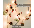 Garland With Lights  Lights Battery Operated, 2m 20Led  Garland With Lights Pre-Lit Garland Mantle Garland,(Warm White)