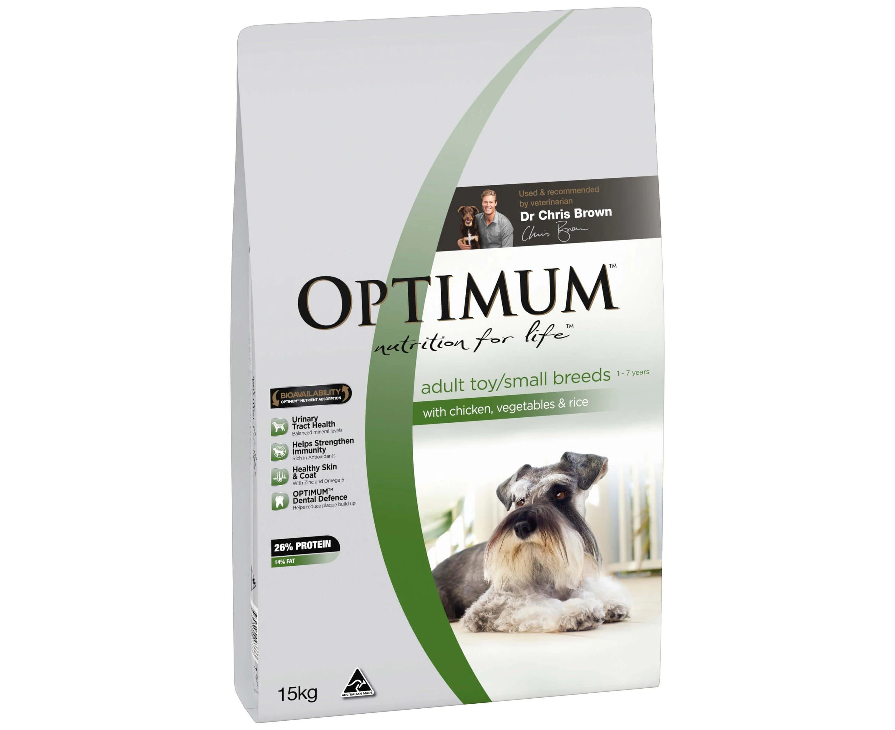 Optimum Small Breed Adult Chicken, Vegetables & Rice Dry Dog Food 15kg