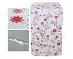 Waterproof Washing Machine Cover Red Flower Pattern Dust Proof Style B