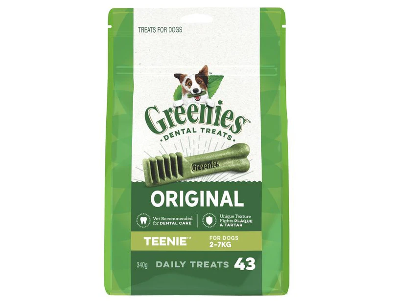 Greenies Teenie Dental Chews for Extra Small Dogs Treats Treat Pack (340g)
