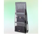 Folding Closet Organizer Wardrobe Hanging Storage Bag System for Handbag (Grey)