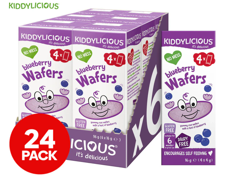 24 x Kiddylicious Wafers Blueberry 4g