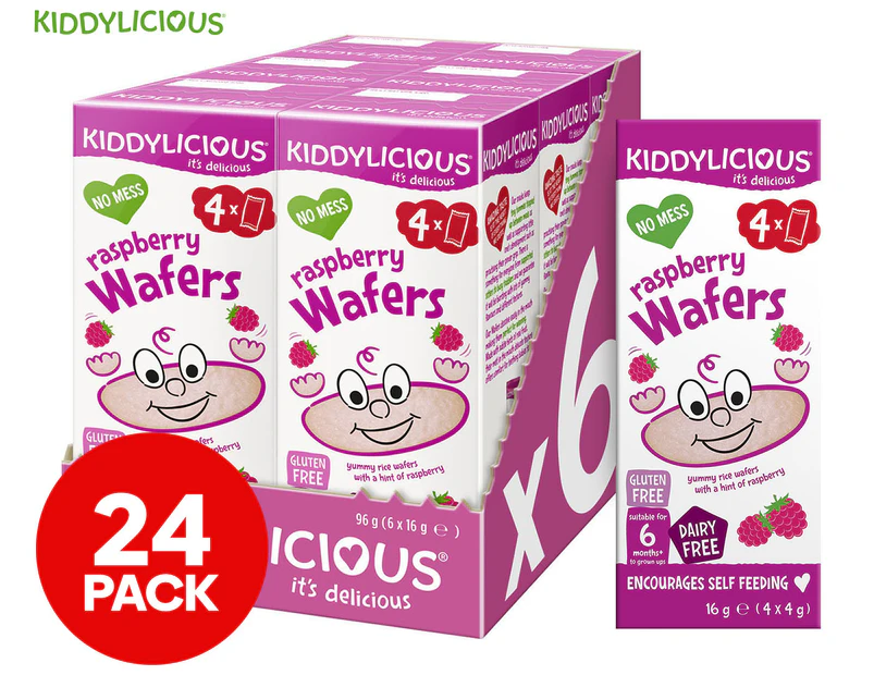 24 x Kiddylicious Wafers Raspberry 4g