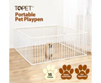 TOPET Portable 16 Panel Pet Dog Playpen Puppy Exercise Cage Play Pen Fence