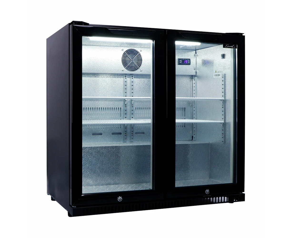 Smart 190L Drinks Chiller With Double Glass Doors in Black (SMH2840BLK)