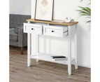 Oikiture Console Table Hallway Entry 2 Drawers Hall Side Display Shelf Desk