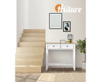 Oikiture Console Table Hallway Entry 2 Drawers Hall Side Display Shelf Desk