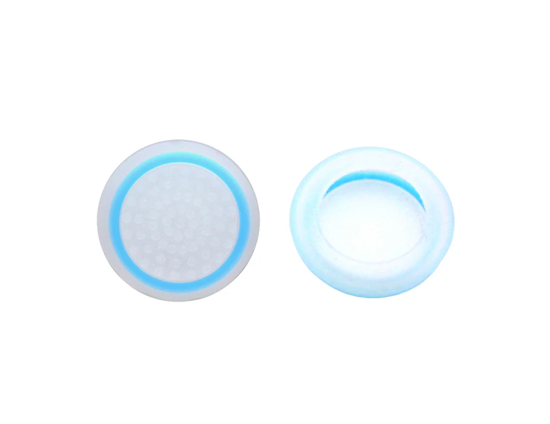 Bluebird 2Pcs Joystick Cover Luminous Round Shape Protector Soft Silicone Thumbstick Case for PS4/for PS5/for Xbox One/for 360-Blue