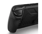 Bluebird Game Console Case with Foldable Bracket Anti-scratch Protective Silicone One-piece Anti-slip Game Console Cover for Steam Deck-Black