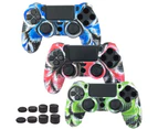 Bluebird Soft Silicone Case Cover Thumb Grip Caps for PS4/PS4 Slim/Pro Game Controller-Black
