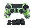 Bluebird Soft Silicone Case Cover Thumb Grip Caps for PS4/PS4 Slim/Pro Game Controller-Camouflage Green