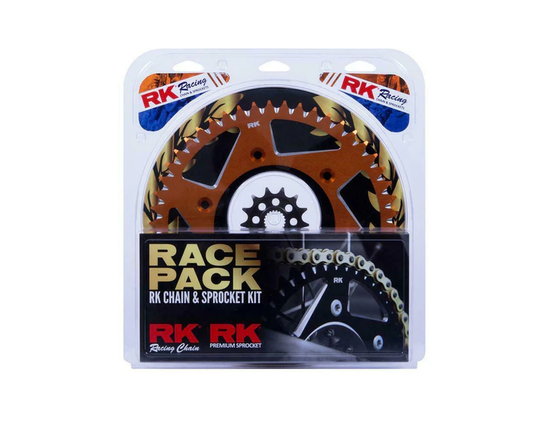 RK MX Gold Chain & Orange Alloy Sprocket Kit for 2014-2019 KTM 250 XCF 14/48