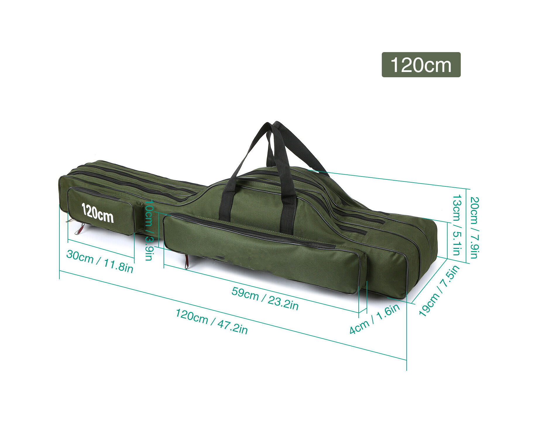 1.2M Fishing Bag Folding Fishing Rod Reel Bag Fishing Pole Tackle Case  Storage Bag Travel Shoulder Bag