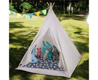 Large Teepee Tent Foldable Canvas Children Play Tent Playhouse Kids f In/Outdoor White